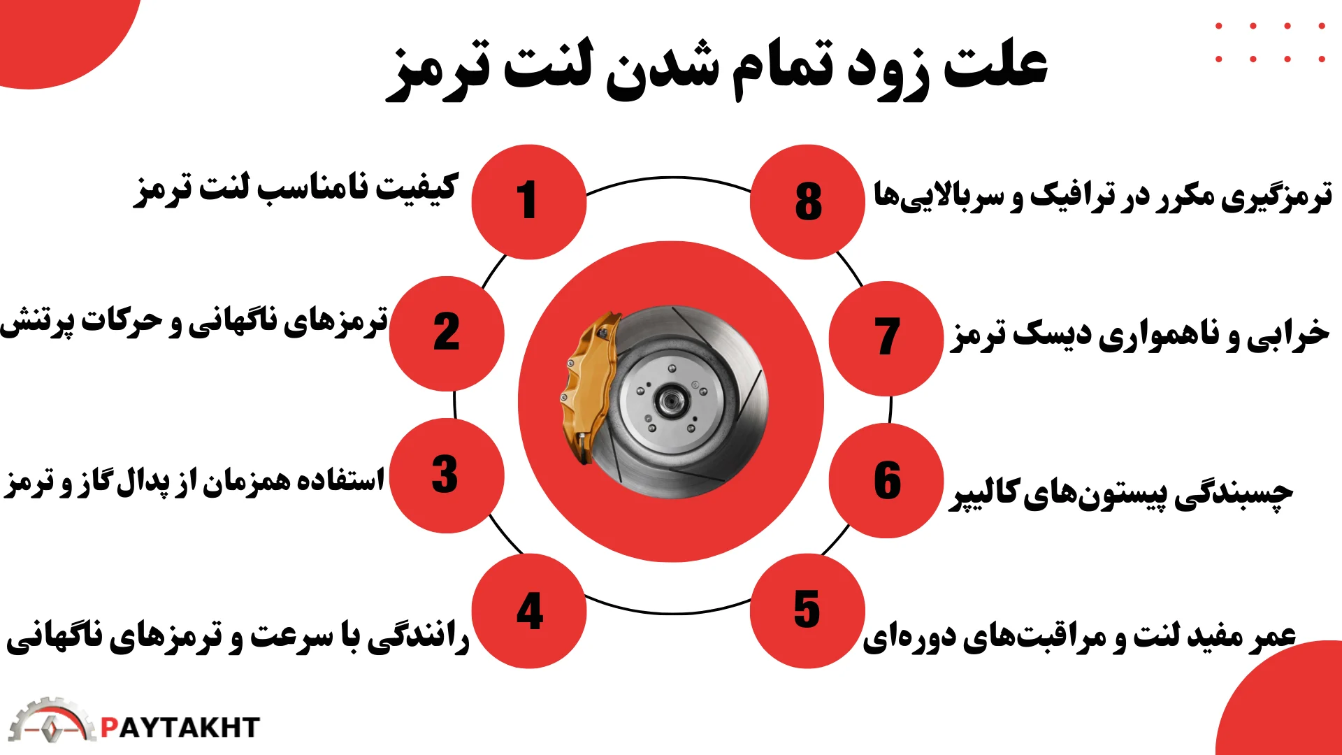 علت زود تمام شدن لنت ترمز